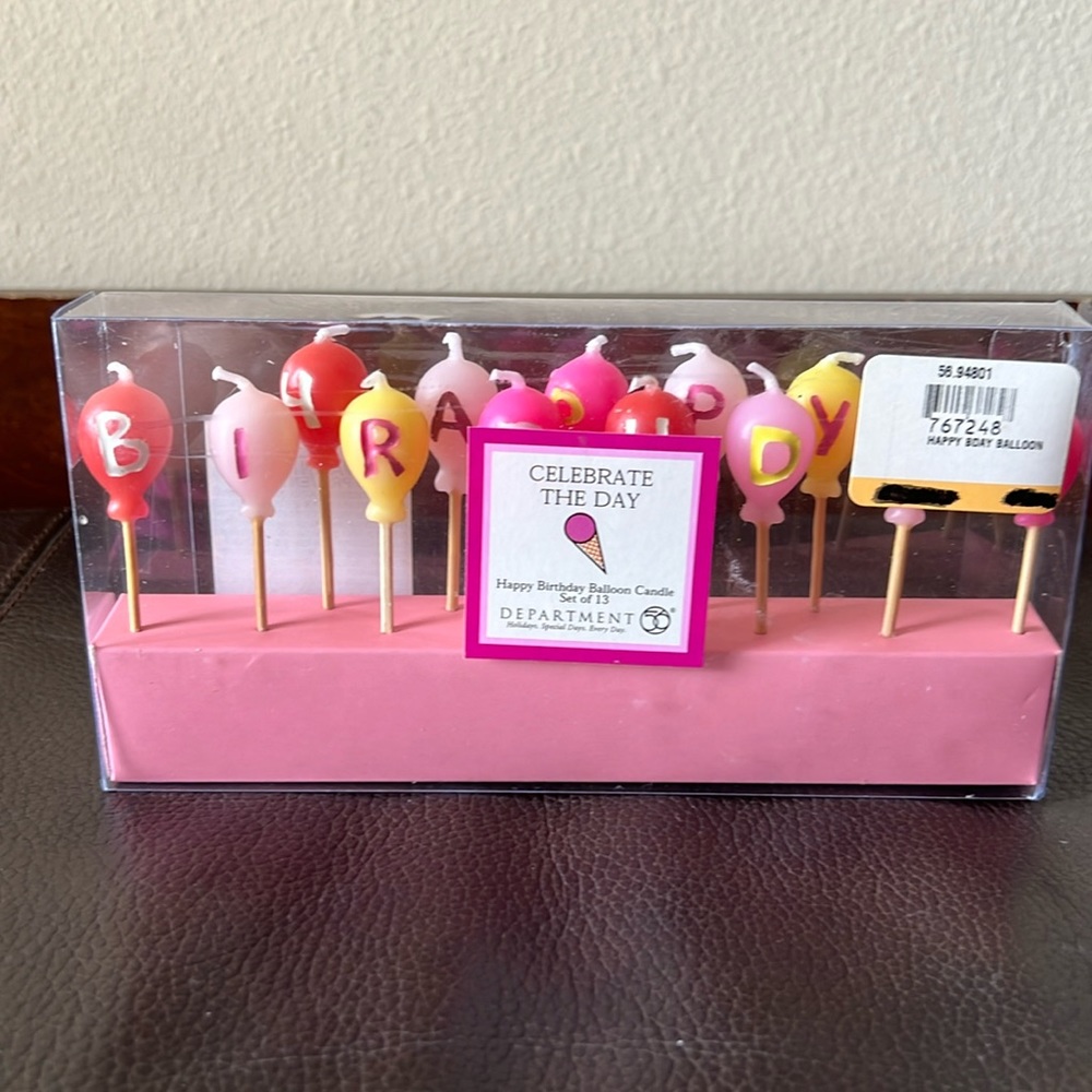 Happy Birthday Balloon Candles - Multi-Color Set of 13 by Department 56
